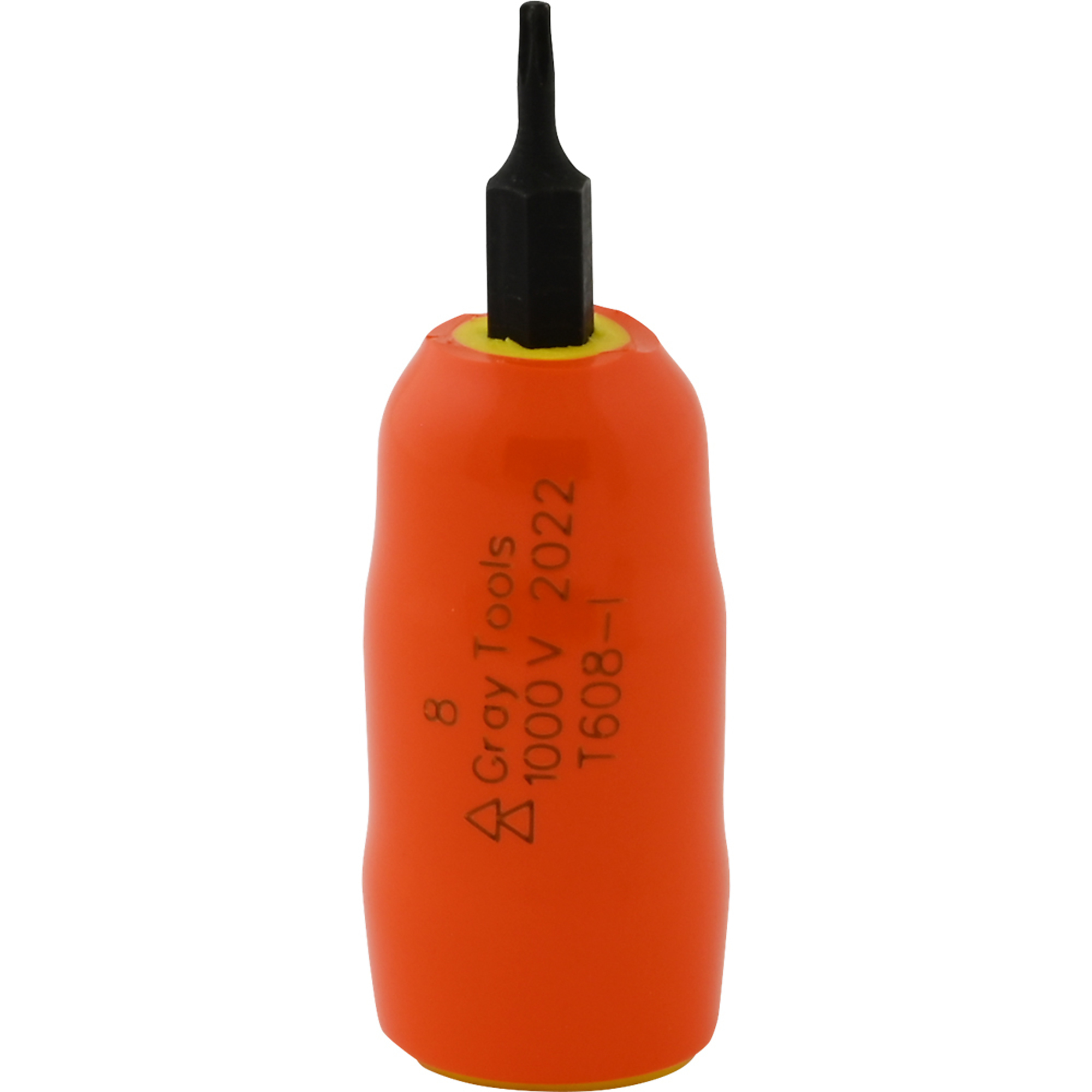 Gray Tools, T8 X 3/8in. Drive Torx 1000V Insulated Socket, Drive Size 3/8 in, Model# T608-I